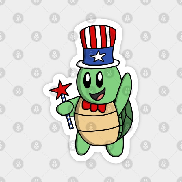 July Fourth Turtle Magnet by pako-valor