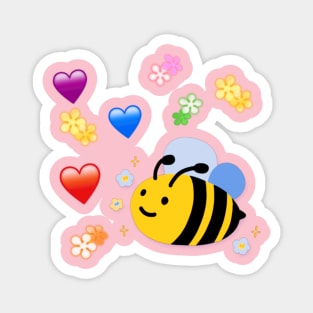 Happy bee and love Magnet