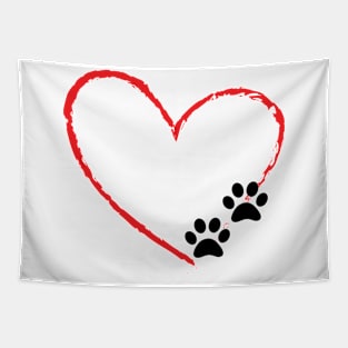 paws heart Tapestry