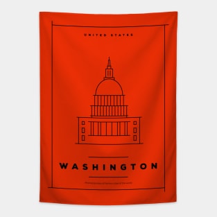 Washington DC Minimal Poster Tapestry