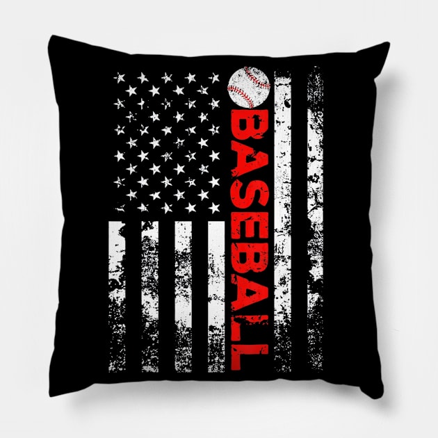 American Flag Baseball Team Gift Pillow by Vigo