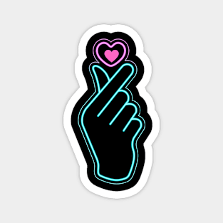 Korean finger heart neon Magnet