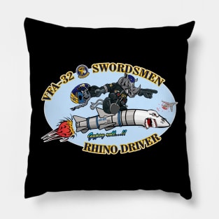Swordsmen Rhino Nose Art Pillow