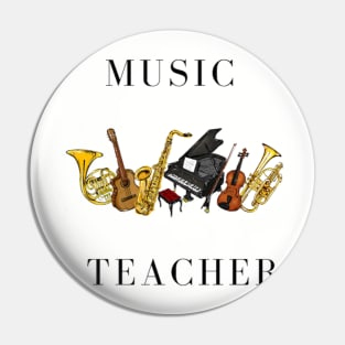 Music Teacher Instrument piano violin trumpet guitar Pin