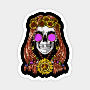 Hippie Skull Magnet