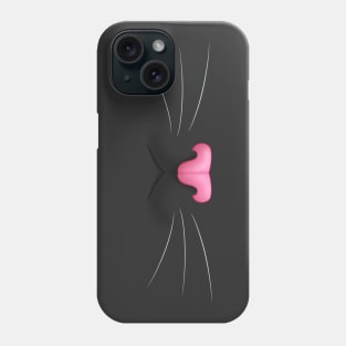 Black Kitty Cat Face Mask - Pink Nose! Phone Case