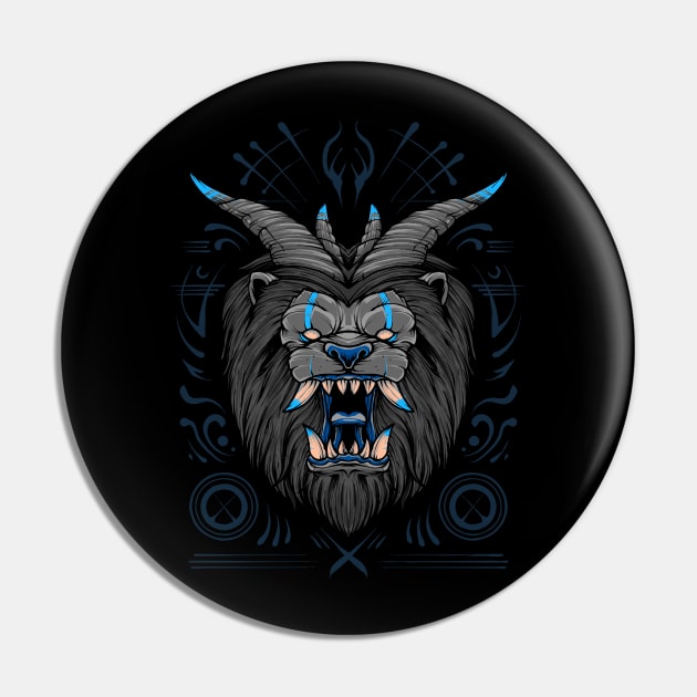 Lion Devil Zodiac Demon Monster Pin by BakaOutfit