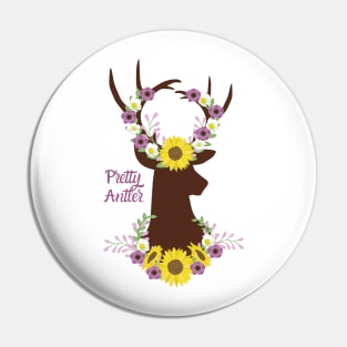 Pretty Antler - Deer Sunflower Pin
