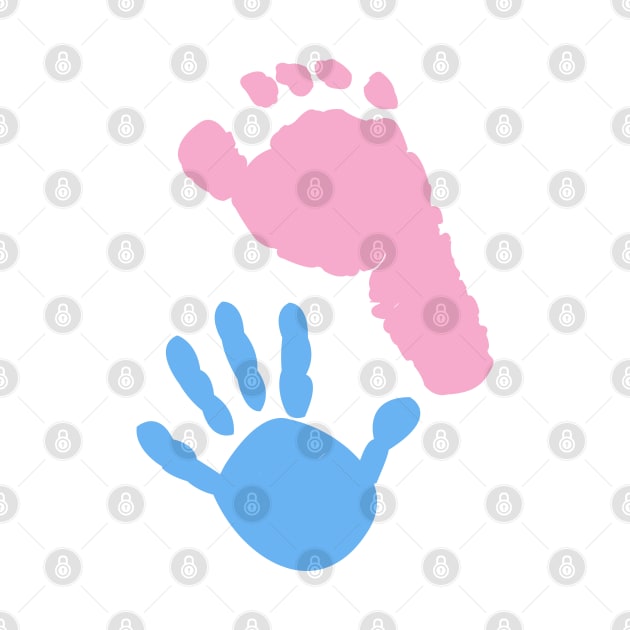 Baby foot and hand prints. Twin symbol by GULSENGUNEL