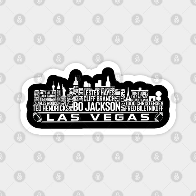 Las Vegas Football Team All Time Legends, Las Vegas City Skyline Magnet by Legend Skyline