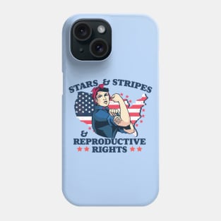 Stars and Stripes and Reproductive Rights // Patriotic American Rosie the Riveter Feminist Phone Case