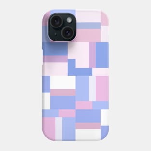 Geometric Color Block Rectangles - Pink and Blue Phone Case