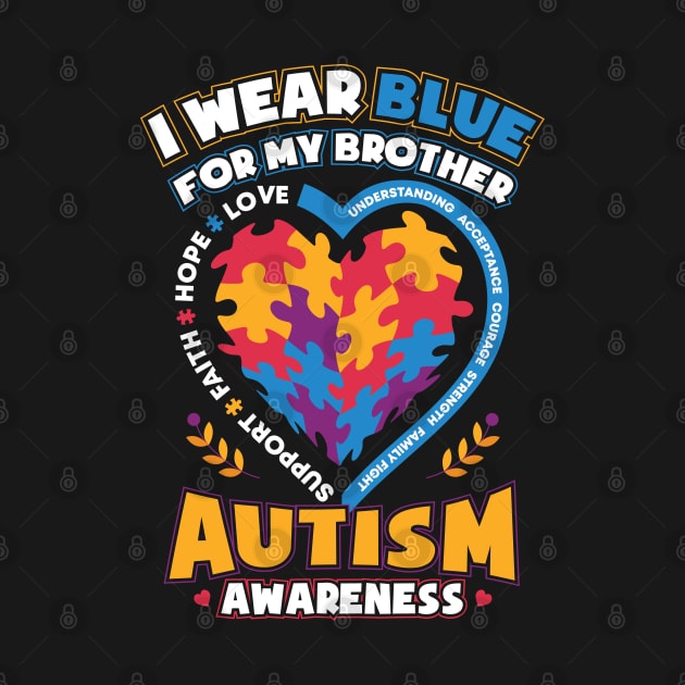 Autism Awareness I Wear Blue for My Brother by aneisha