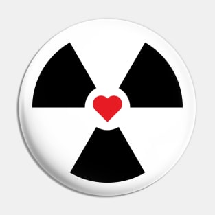 Radioactive Sign Radiation Symbol Nuclear Hazard Heart Pin