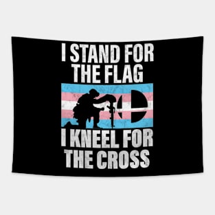 I Stand For The Flag And Kneel For The Cross Trans Rights Tapestry