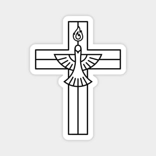 Christian cross and dove - a symbol of the Spirit Magnet