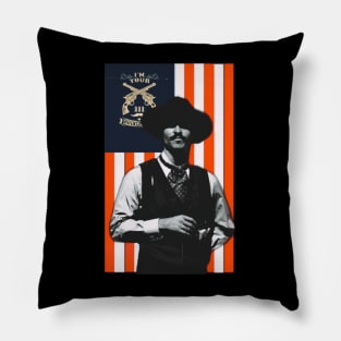 Doc Holiday: "I'm In My Prime." Tombstone, Movie, Retro with american flag Pillow