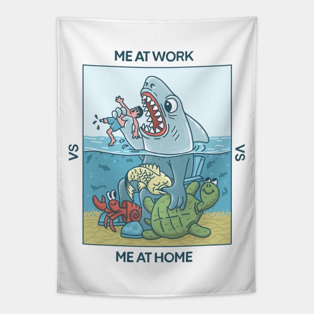 work vs home Tapestry by gotoup