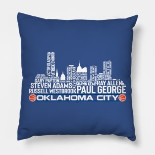 Oklahoma City Basketball Team All Time Legends, Detroit City Skyline Pillow