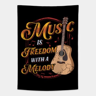 Music Is Freedom Musician Guitar Guitarist Gift Tapestry