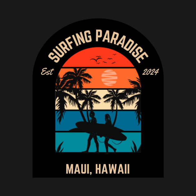 Surfing Paradise Maui Hawaii by Blessed Deco and Design