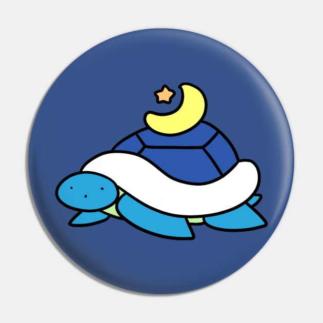 Blue Star and Moon Turtle Pin by saradaboru