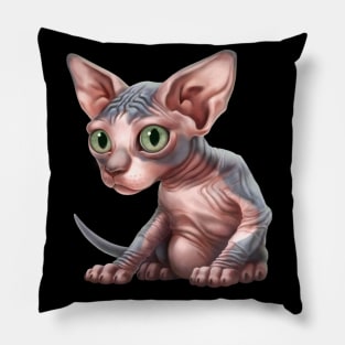 Cat-a-clysm Sphynx kitten Pillow