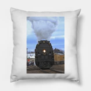 Big Boy 4014 with smoke,steam, and clouds Pillow