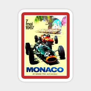 Monaco Vintage 1967 Grand Prix Auto Road Racing Advertising Print Magnet