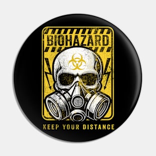 Biohazard Sign Keep Your Distance Pin