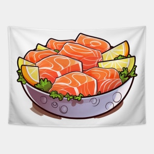 Feeling fancy with this fresh Japanese salmon sashimi Tapestry