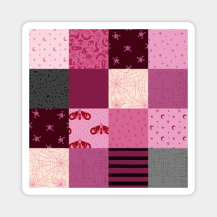 Pink Halloween Patchwork Magnet