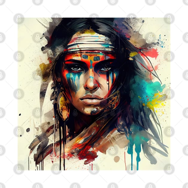 Powerful American Native Woman #2 by Chromatic Fusion Studio