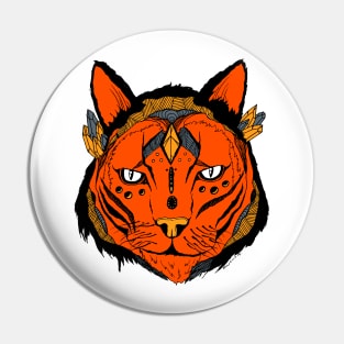 Orangrey Mystical Tribal Cat Pin