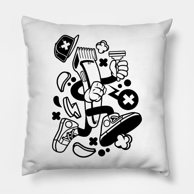 Barber Shop Pillow by Superfunky