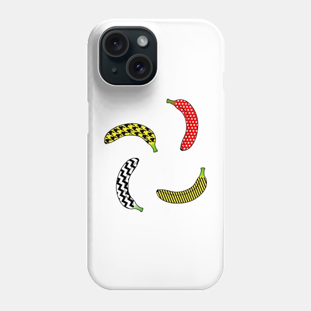 funky bananas on white Phone Case by B0red