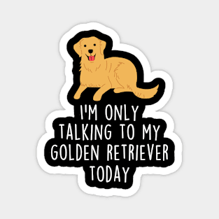 Golden Retriever Dog Talking To Magnet
