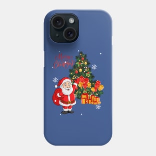 Santa Claus near the Christmas tree Phone Case