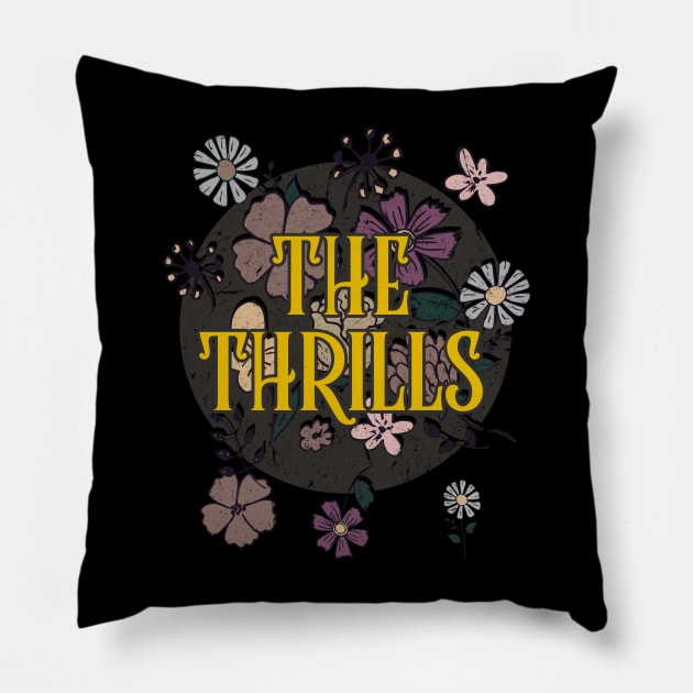 Aesthetic Thrills Proud Name Flowers Retro Styles Pillow by BilodeauBlue