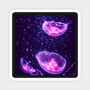 Pink Galaxy Luminescent Jellyfish Magnet