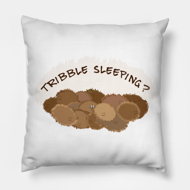 Tribble Sleeping? Pillow by puppaluppa