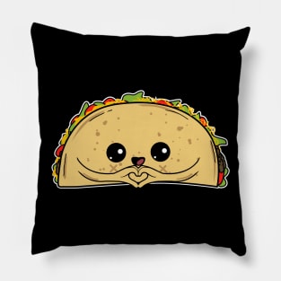 Cute Taco Heart Kids T Shirt -Mexico Food -Foodie Humor Gift Pillow