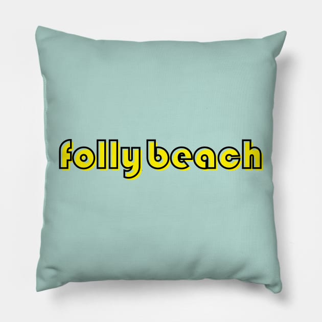 Folly Beach Pillow by TMD Creative Studio