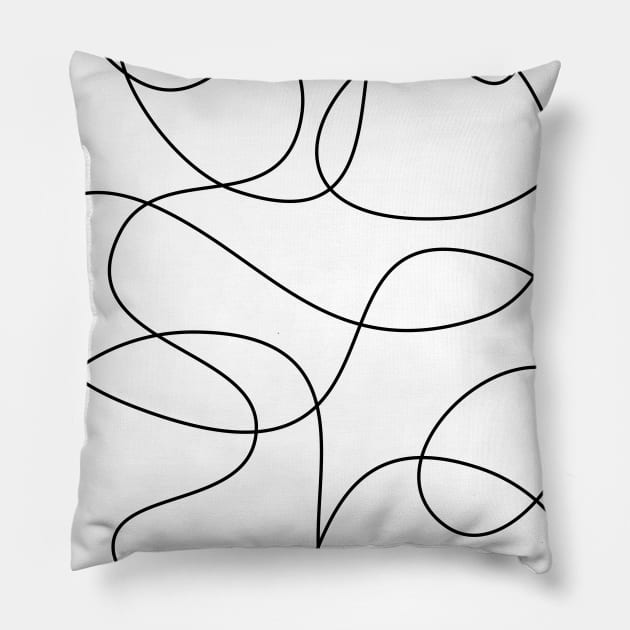 Simple Abstract Continuous Line Pillow by ApricotBirch