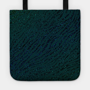 Savage Glitter Style Blue Green Tiger Pattern Animal Print Wild Safari Tote