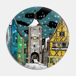 Rothenburg ob der Tauber Germany at Christmas Pin