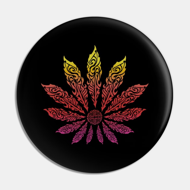 Feather Flower: Neon Sun Pin by TheMindBlossom