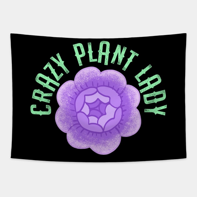 Plant mom. Crazy plant lady. Beautiful blooming purple rose. Girls, women who love plants. Mother nature. Plant parent. Grow green things with care and love. Vintage graphic Tapestry by BlaiseDesign