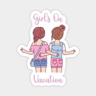 Cute Girls On Vacation Best Friends Magnet