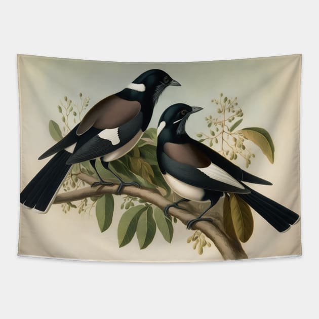 Vintage Magpies Tapestry by Walter WhatsHisFace